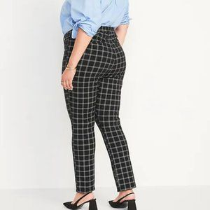 High-Waisted Windowpan Plus Size Pixie Skinny Ankle Pants